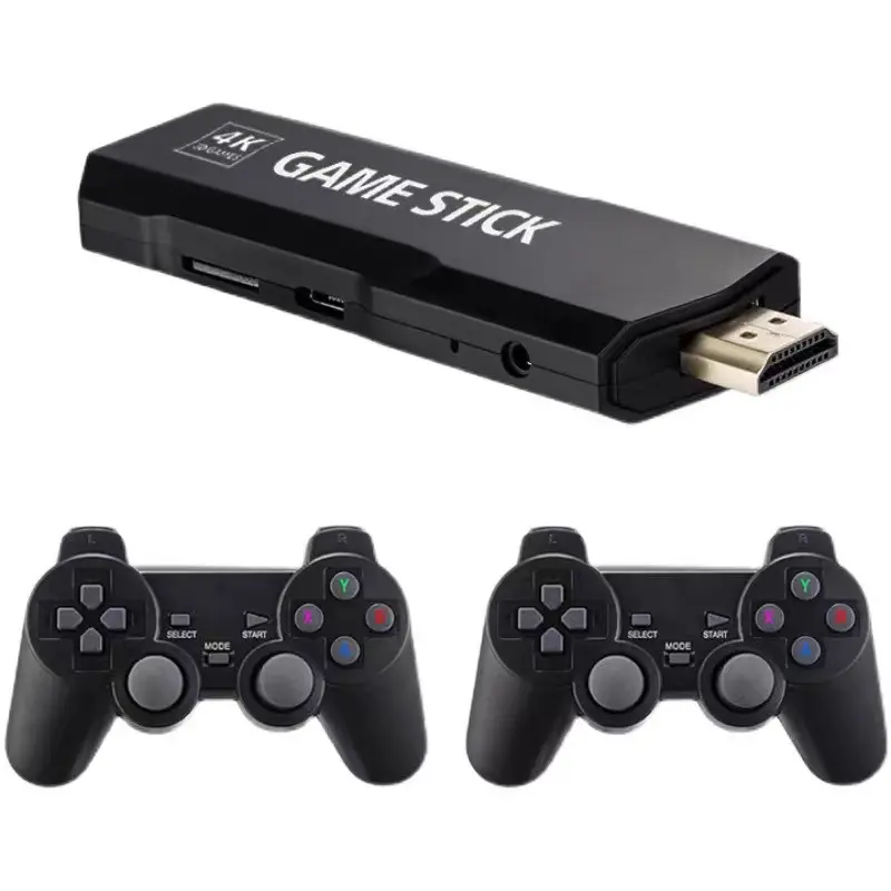 GD10 게임 스틱 레트로 비디오 게임 콘솔 4K HD 출력 2.4G 무선 컨트롤러 클래식 게임 콘솔 PSP/PS1/SNES 아이