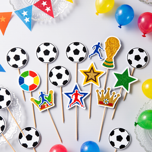 Decorazione per Cupcake Personalizzata a Forma di Pallone da Calcio per Negozi di Dolci e Occasioni Festive - Product Image 2