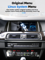 Pour BMW F10 F11 2011-2016, autoradio Linux 10,25 pouces, WIFI, BT, GPS, CarPlay sans fil, appels mains libres, lecteur multimédia