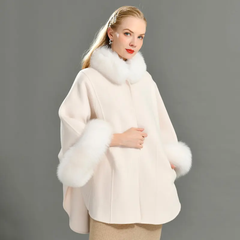 Capes en cachemire pour femmes, manches en renard, surdimensionnées, manteau, Cape, nouveauté 2019