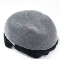 XF Thin Skin 0,08-0,1mm Peluca para hombre Anudada Prótesis de cabello humano indio para hombres Tupé