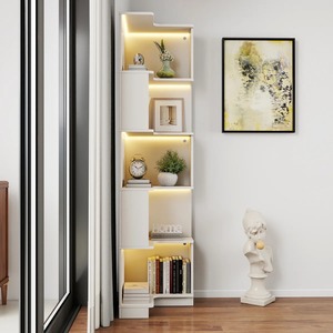 Estantería de Esquina de 5 Niveles, Resistente, de 71.8'' de Alto, en Forma de L, con Luces LED, de Madera, para Almacenamiento, de CARB P2 Flat Pack Factory Supplier Wholesale - Product Image 2