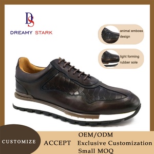 Chaussures de mariage en cuir véritable de vache avec motif animalier italien, logo personnalisé, fabriquées à la main, baskets pour hommes, respirantes, légères et confortables - Product Image 6
