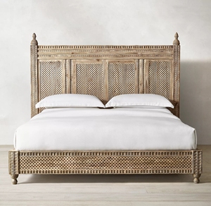 Cama Doble de Madera Maciza de Estilo Rústico Americano, Diseño Retro de Madera Maciza, Muebles Personalizables para Dormitorio, Resort, Hotel, Villa - Product Image 2