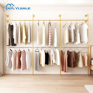 YIJIALE Gold Clothing <strong>Rack</strong> Clothes <strong>Racks</strong> <strong>Rails</strong> Display Heavy Duty Clothes <strong>Rack</strong> - Product Image 2