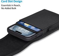 Op maat gemaakte telefoonholster voor iPhones 17, Samsung Galaxy S25, pen, kaart, draagbare opbergtas met riemclip
