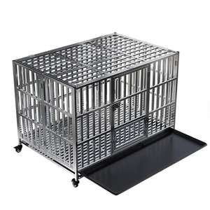 Chenil pliable de luxe de style classique en acier inoxydable pour petits animaux, avec bouton filaire, emballé pour la vente aux <span class=keywords><strong>Philippines</strong></span> - Product Image 1