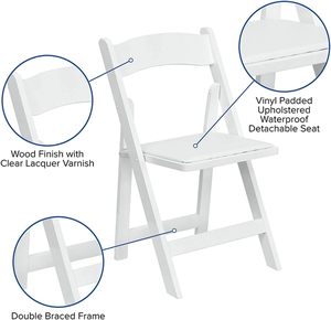 <span class=keywords><strong>Silla</strong></span> Plegable Blanca para Exterior, Paquete de 1, para Bodas, Fiestas y Banquetes, Venta al Por Mayor - Product Image 5