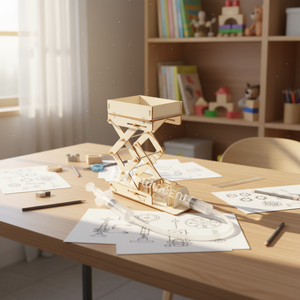 <span class=keywords><strong>Puzzle</strong></span> en bois <span class=keywords><strong>3D</strong></span> à assembler, modèle de ciseaux hydrauliques mécaniques, kit d'expérimentation scientifique et physique, cadeau pour enfants - Product Image 5