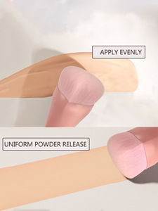 Nouvel arrivage de pinceaux de maquillage portables roses de haute qualité à cœur unique, fond de teint en poudre, pinceau Kabuki, grands outils de maquillage - Product Image 5
