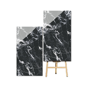 Guangdong Foshan Carrelage de céramique en marbre de luxe de couleur foncée Villa moderne Salon Hôtel Bar Sol Résistant à l'acide 5 ans - Product Image 1