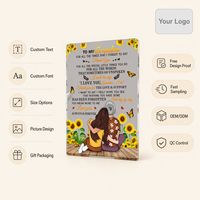 Plaque de remerciement personnalisée en acrylique transparent avec base en bois, motif tournesol pour grand-mère, décoration d'intérieur