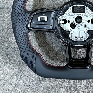 พวงมาลัยหุ้มหนังครึ่งวงแบบไม่มีปุ่ม R Line สำหรับรถยนต์ Volkswagen VW Golf 6 7 7.5 MK 6 7 7.5 GTE R Polo <span class=keywords><strong>GTI</strong></span> Polo Passat CC B8 <span class=keywords><strong>Jetta</strong></span> - Product Image 6