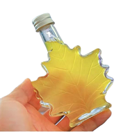 Fabricant de petites bouteilles de sirop d'érable et de vin Vente en gros 250ml 100ml 50ml Mini bouteilles en verre avec feuille d'érable