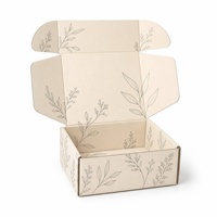 Boîte d'expédition en carton ondulé personnalisée avec impression botanique pour kits d'abonnement de soins de la peau, coffrets cadeaux de beauté et emballages de marque en gros