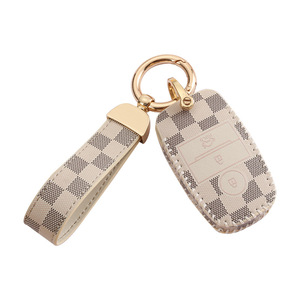 Funda de Cuero de Lujo para Llaves de Coche <span class=keywords><strong>KIA</strong></span> K3 K2 Sportage K5 Cross <span class=keywords><strong>Stonic</strong></span> K4 KX5 KX3 KX7, Protector de Llaves, Accesorios Interiores - Product Image 1