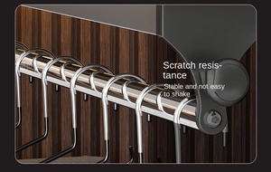 高品質アルミ合金製折りたたみ式防風伸縮多機能壁掛けワードローブ洋服ハンガー - Product Image 3