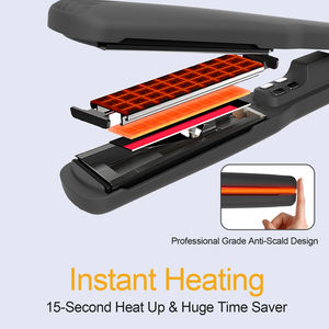 Plancha y Rizador de Pelo Eléctrico 2 en 1 con Pantalla LCD, Calentamiento Rápido, Placas de Titanio con Revestimiento de Goma, Apagado Automático, para Uso Doméstico y Hotelero - Product Image 2