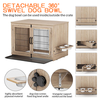 Cage en bois à deux portes pour chien vente chaude de meubles de luxe en bois massif pour animaux de compagnie personnalisé grande maison pour chien simple créatif