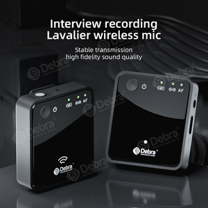Debra 2,4G Mini micrófono Lavalier inalámbrico para entrevista <span class=keywords><strong>DSLR</strong></span> Cámara Vlog Grabación Livestream Speech-Audio Micrófono - Product Image 6