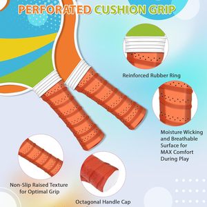 LEATOU Juego de palas de pickleball, 4 palas, 4 pelotas, bolsa de nailon, mango antideslizante, equipo deportivo para exteriores - Product Image 4