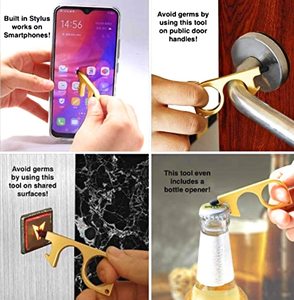 Tự vệ thiết lập tay không không không chạm vào công cụ mở cửa Keychain mở chai touchless EDC sạch <span class=keywords><strong>Key</strong></span> Door Opener cho màn hình cảm ứng - Product Image 5