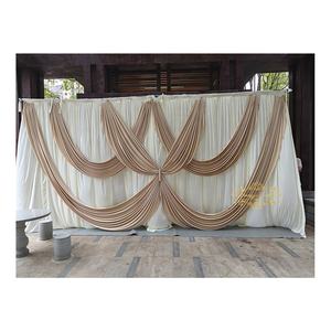 Nuovo sipario <span class=keywords><strong>verde</strong></span> <span class=keywords><strong>scuro</strong></span> personalizzato con pannello di fondo Swag anteriore per drappi di scena di nozze decorazione per eventi - Product Image 3