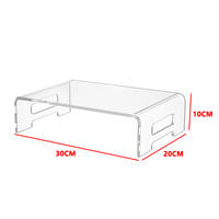Vente chaude d'usine de source présentoir en acrylique personnalisé présentoir en acrylique transparent de table en forme de U transparent pur