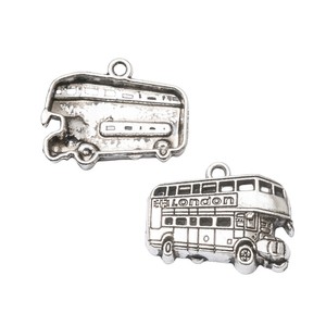 Breloque Bus à deux étages <span class=keywords><strong>de</strong></span> Londres en alliage <span class=keywords><strong>de</strong></span> zinc bronze antique pour bracelets <span class=keywords><strong>de</strong></span> fans du transport britannique - Product Image 2