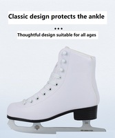 Patins à glace de compétition Elite, lames en acier à haute teneur en carbone, doublure blanche douce, ajustement stable, équipement de patinage artistique pour jeunes et juniors