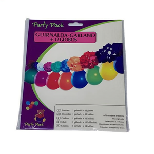 Party Pack Garland 3m + 12 Balloons Multicolor Party Decoration - Product Image 1