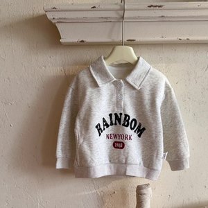 Automne enfant en bas âge sportif couleur unie Polo garçons sweats enfants garçons pull <span class=keywords><strong>sweat</strong></span> mode unisexe vêtements - Product Image 1