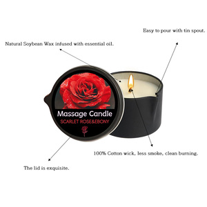 Evoduck OEM Vente en Gros Coffret Luxe Bain et Corps Pot Métallique <span class=keywords><strong>Bougie</strong></span> Huile de <span class=keywords><strong>Massage</strong></span> Parfumée Rose pour la Saint-Valentin - Product Image 3