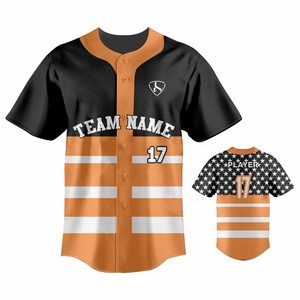 Maillots de baseball PIHA SPORTS, dernier design, polyester respirant, motif étoiles noires, col en V, été, pour hommes, personnalisable - Product Image 2