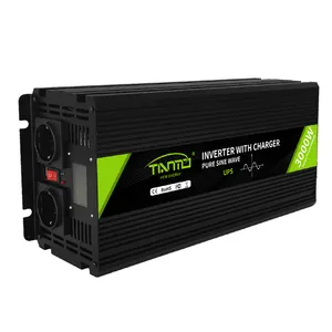 Kualitas Tinggi Ups3000W Pure Sine Wave 12V 220V Inverter dengan Charger EU Socket untuk Boiler