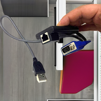 Kabel VGA USB KVM 15Pin HD Male ke USB RJ45 Adapter untuk Avocent MPUIQ-VMC Server KVM Switch dengan Jaket PVC Tembaga Murni