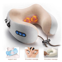 Masseur cervical électrique rechargeable professionnel de haute qualité en forme de U avec mémoire de forme en coton pour soulager la fatigue et contrôle de la minuterie