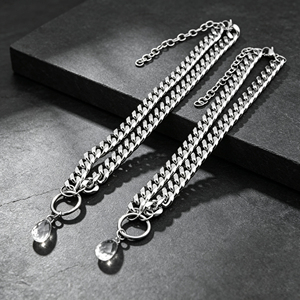 Kalung Rantai Cuban Kasar Model Drill Power dari Baja Anti Karat, Tidak Luntur, Ringan, Keren, Bergaya Hip Hop, Aksesoris Trendi - Product Image 3