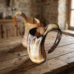 Tazas Vintage de Cuerno de Buey Vikingo, de Alta Calidad, Reutilizables, Aptas para Lavavajillas y Microondas, para Bodas, Fiestas, Hogar, Regalo para Beber Cerveza, con Mosquetón - Product Image 1