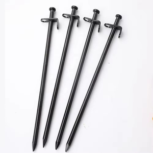 Estacas de Acero Forjado de Alta Resistencia de 40 cm para Tiendas de Campaña, Color Negro, Equipo de Camping con 1 Año de Garantía, Venta al por Mayor - Product Image 1