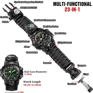 Wholesale Men's Outdoor Survival Sports Watch Dual Screen Analog Digital Watch Multifunctional Tactical Watch Hot Sale - Product Image 2
