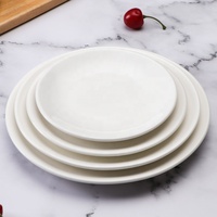 Vaisselle de restaurant incassable, pas chère, en gros, blanche, ronde, 5,5 pouces, en mélamine
