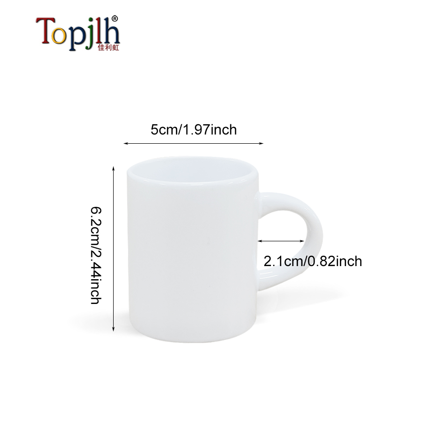 Topjlh Sublimation Blanks Coffee Cup 2.5oz White Ceramic Mug Small Size Cup  Customized Printed Smooth Surface Drinkware for Gift| Alibaba.com