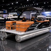 Bateau ponton en aluminium de 22 pieds, 12 places, série sport, sièges avec rangement, glacière, certifié CE, pique-nique, pêche en lac, détente