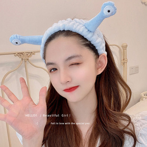 Snail Hairband Plush Headband Alien Big-Eye <strong>Face</strong>-Washing Hair Accessory Handmade Animal-Themed Unisex Japan Korean Style <strong>Flannel</strong> - Product Image 3