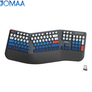 คีย์บอร์ดแยกส่วน JOMAA แบบ Ergonomic พร้อมที่รองข้อมือและฝ่ามือแบบนุ่ม คีย์บอร์ดไร้สาย 2.4G ขนาดเต็ม สำหรับคอมพิวเตอร์ Windows และแล็ปท็อป - Product Image 1