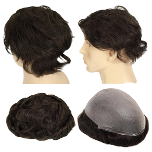 Topunique - Tupé de Cabello Remy Brasileño para <span class=keywords><strong>Hombre</strong></span>, 90% Cabello Natural, Ultrafino de 0.03mm, Hecho a Mano, Sin Nudos, con Base de PU de 10x8 Pulgadas - Product Image 1