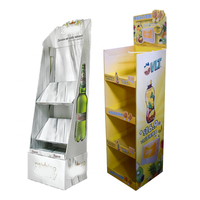 Support d'affichage en carton pliable haut de gamme personnalisé à faible MOQ, design 3D, promotionnel pour supermarché, boissons, vin, style moderne, facile