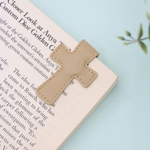 PU Leather Cross <b>Bookmark</b> Magnetic Book Accessory Compact Elegant Soft Magnetic Secure Page Holder Cross <b>Bookmark</b> Gift - Product Image 1