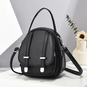 Mini Mochila Redonda para Mujer, Ligera, de Microfibra Gris, Correa de Hombro de Cuero Sintético Desmontable, Cierre de Cremallera, para Todas las Temporadas - Product Image 4